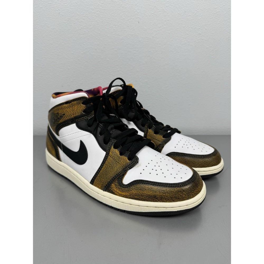 Nike Jordan Air Jordan 1 Mens 9.5 Mid SE Wear-Away DQ8417-071 White Black Brown